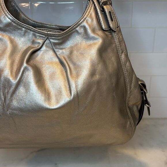 Coach Purse Handbag Leather Maggie Mia  Metallic Soft Hobo Shoulder Bag - HTF - Picture 4 of 16
